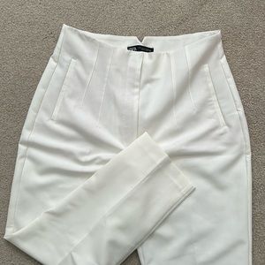 Zara High Waist Dress Pants - White - Size XL